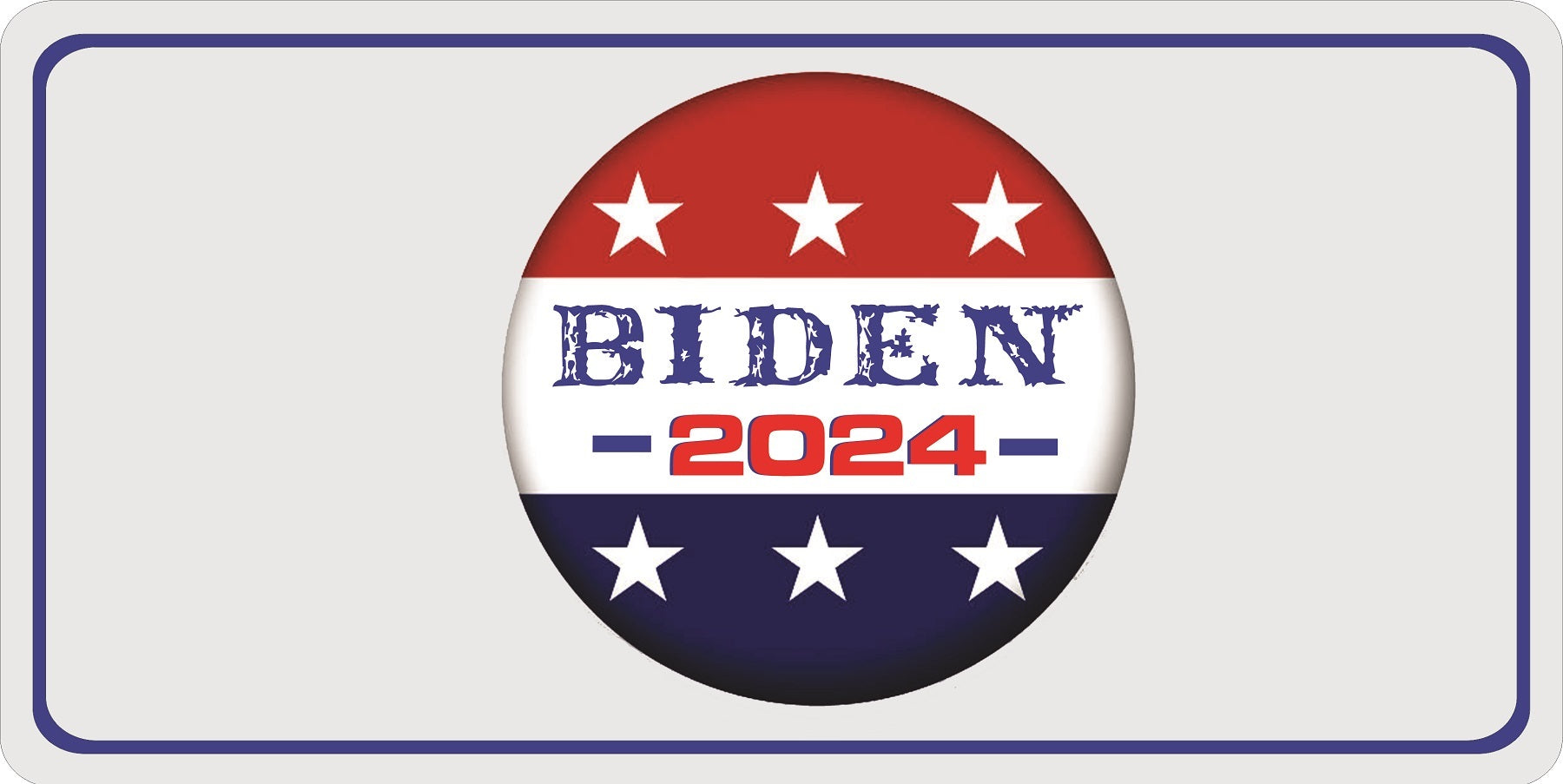 Biden 2024 Button Photo License Plate