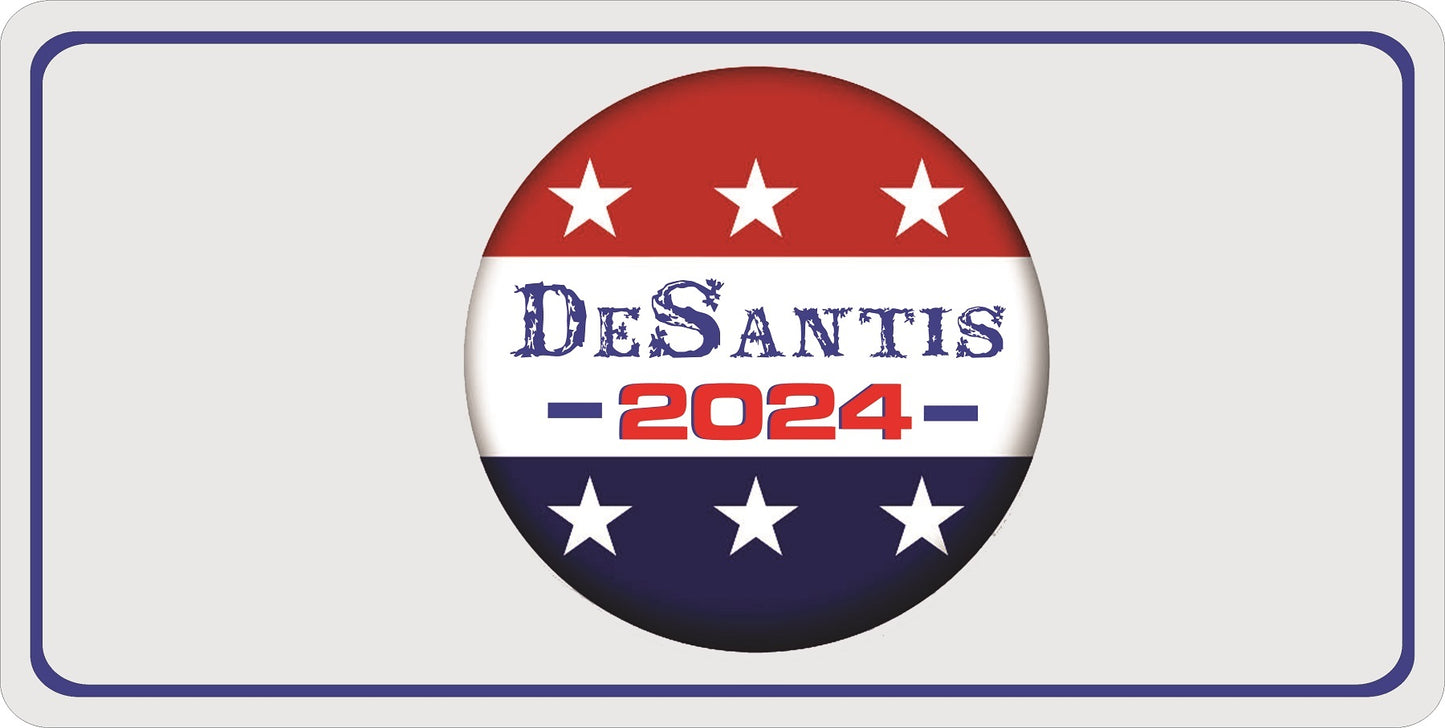 DeSantis 2024 Button Photo License Plate