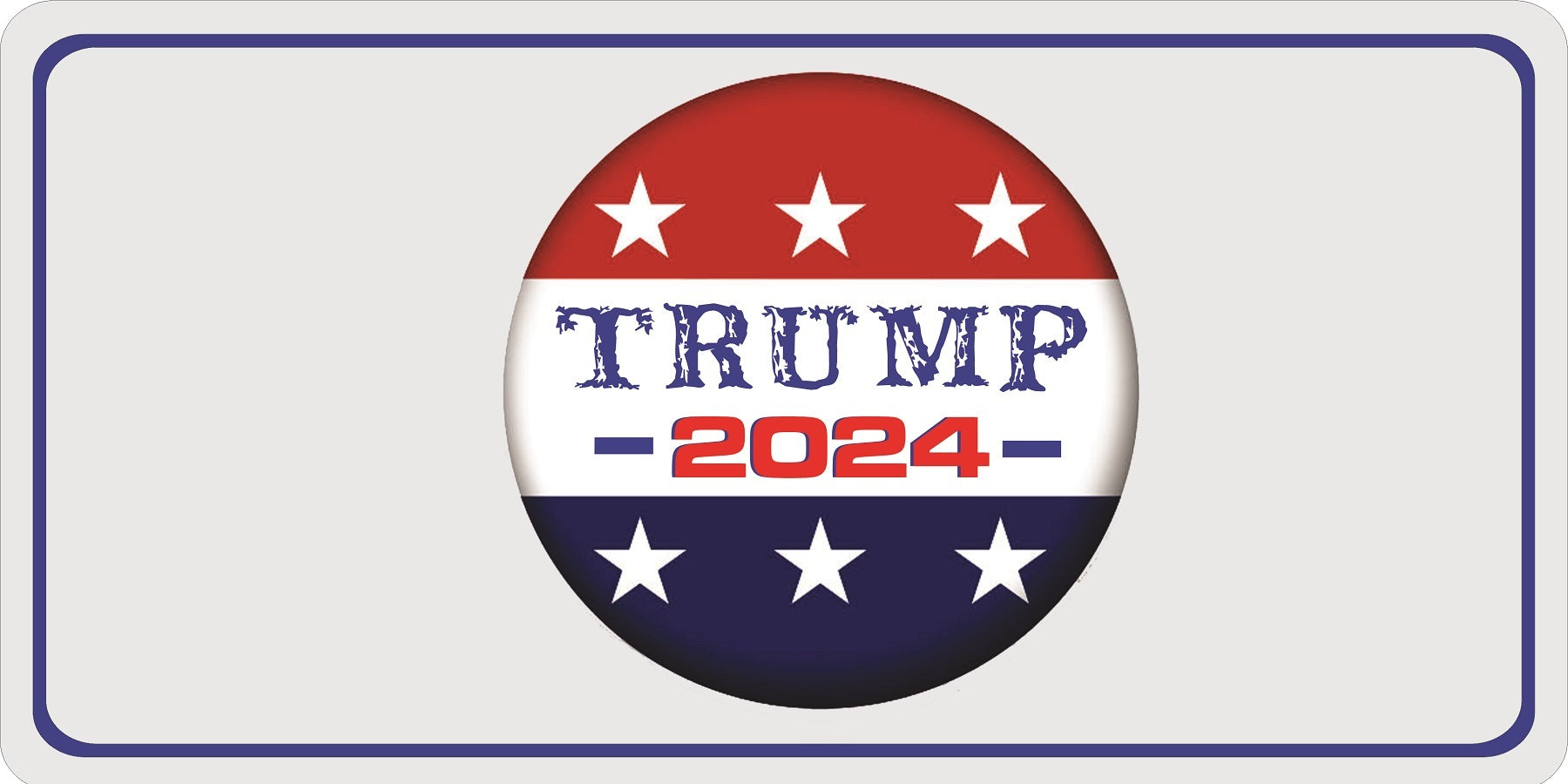 Trump 2024 Button Photo License Plate