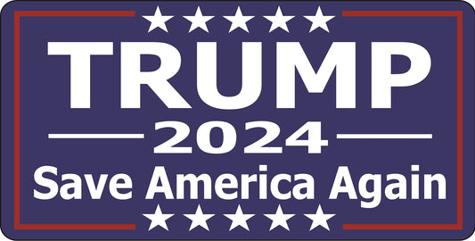 Trump 2024 Save America Again Blue Photo License Plate