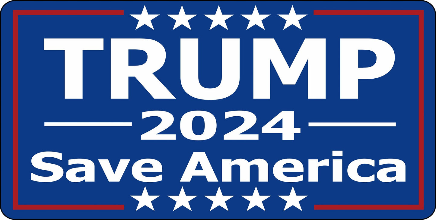 Trump 2024 Save America Blue Photo License Plate