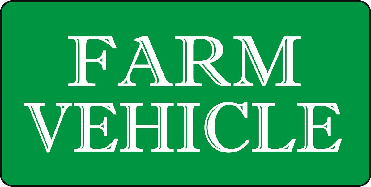 Farm Vehicle On Green Photo License Plate