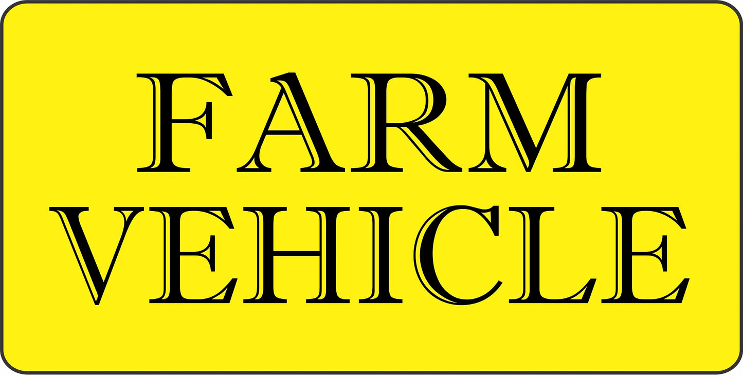 Farm Vehicle On Yellow Photo License Plate