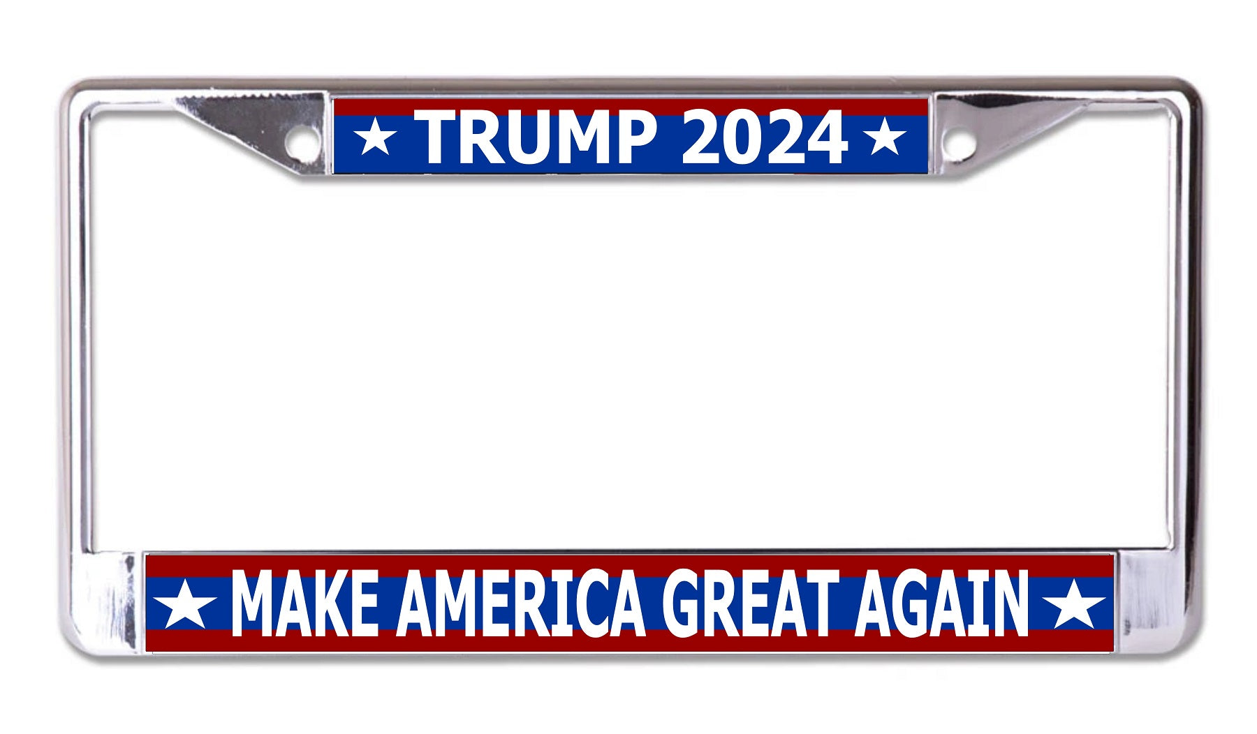 Trump 2024 Make America Great Again Chrome License Plate Frame