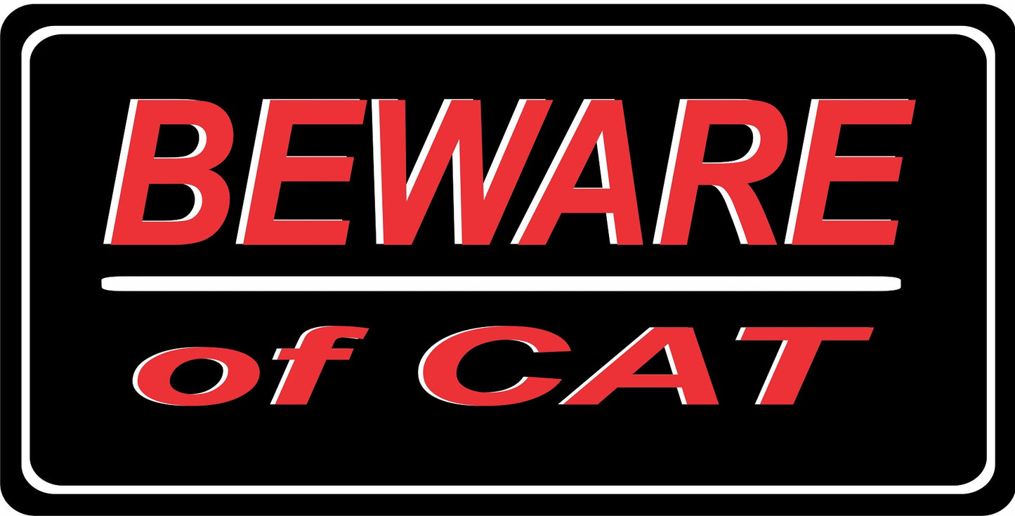 Beware Of Cat Photo License Plate