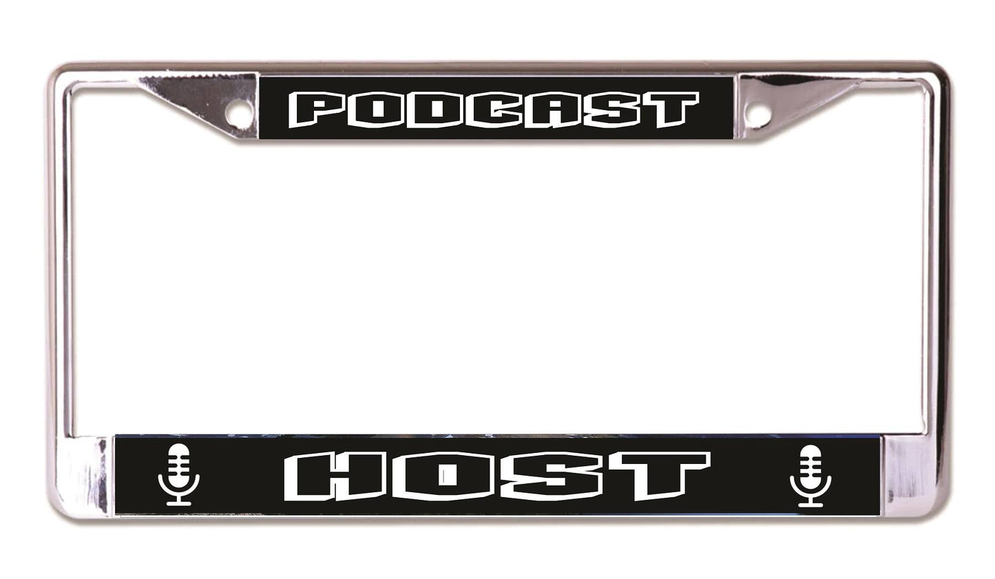 Podcast Host Chrome License Plate Frame