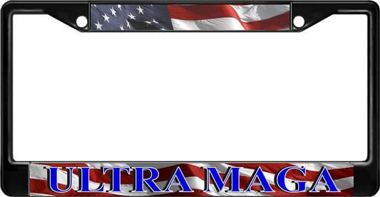 Ultra Maga Black License Plate Frame