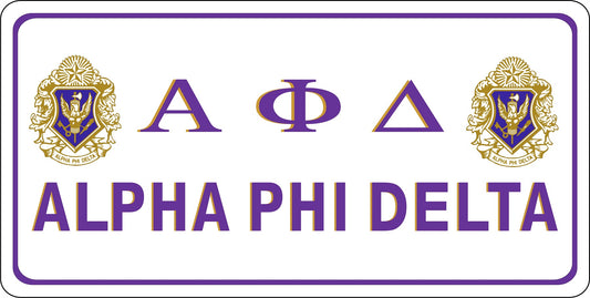 Alpha Phi Delta Photo License Plate