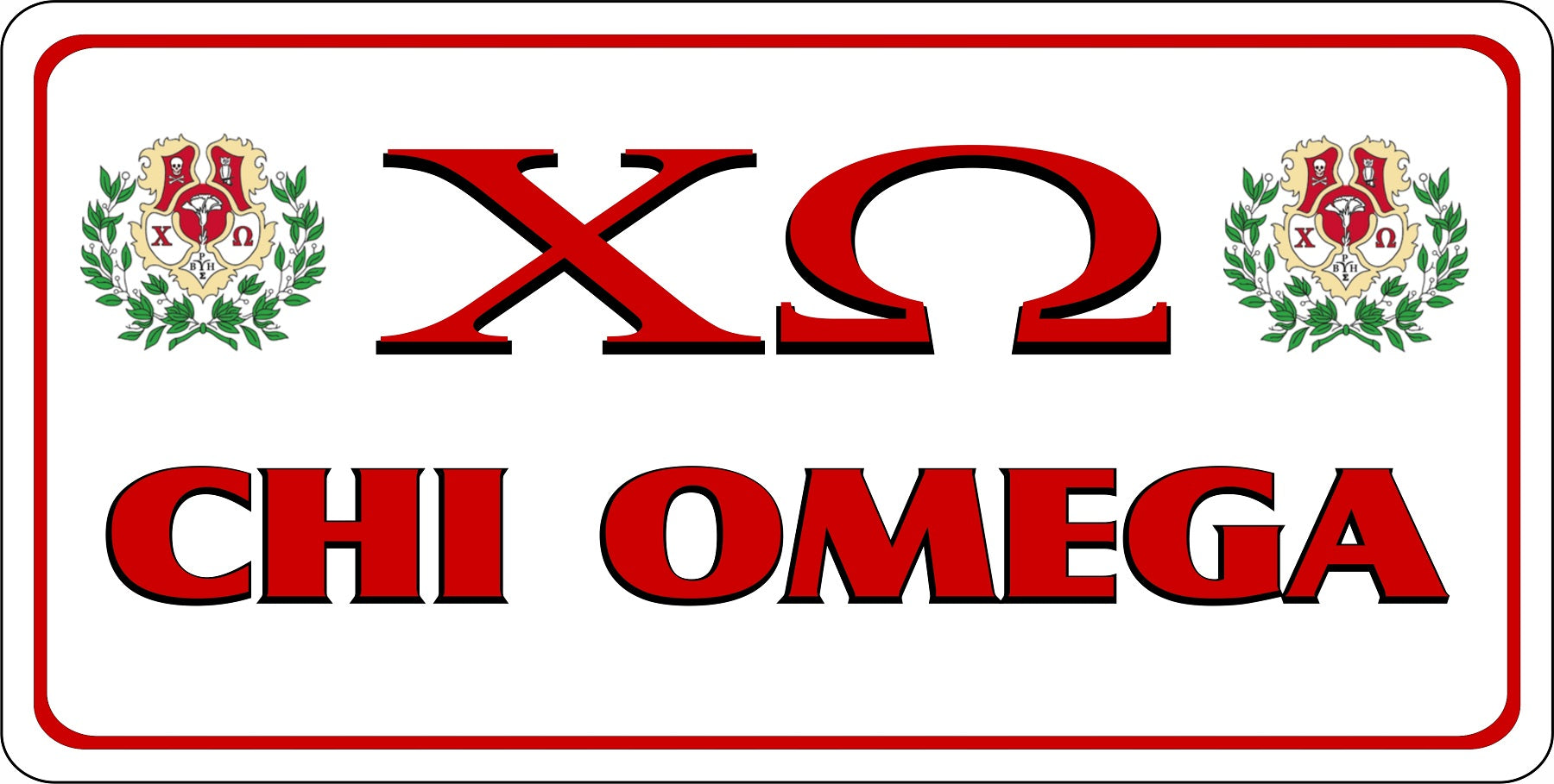 Chi Omega Photo License Plate