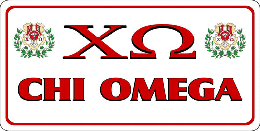 Chi Omega Photo License Plate