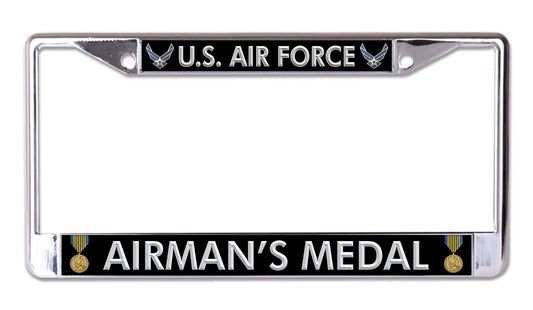 U.S. Air Force Airman's Medal Chrome License Plate Frame