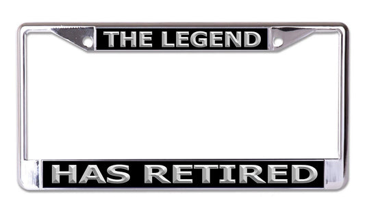 The Legend Has Retired Chrome License Plate Frame