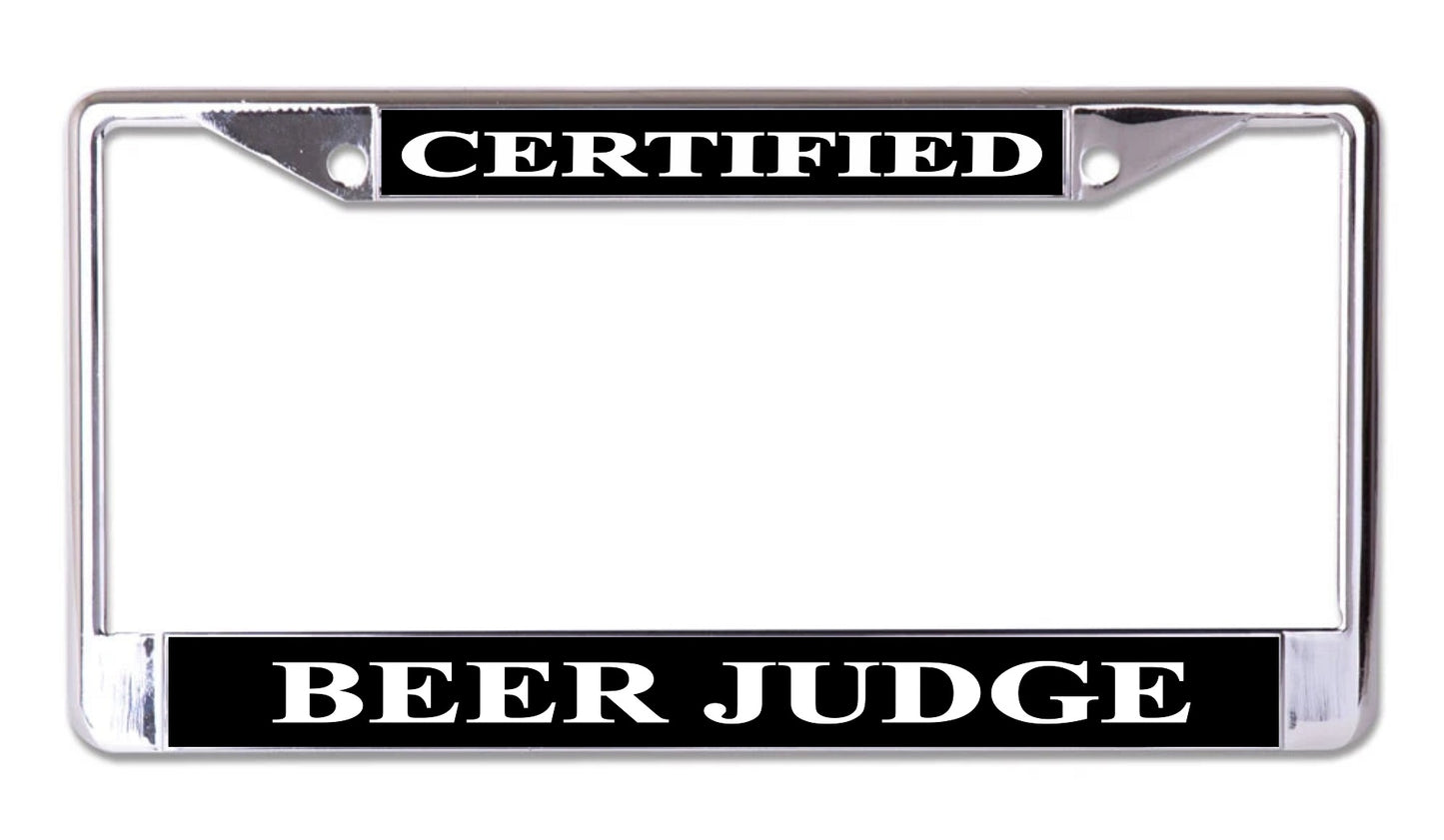 Certified Beer Judge Chrome License Plate Frame