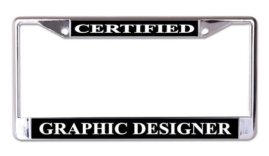 Certified Graphic Designer Chrome License Plate Frame