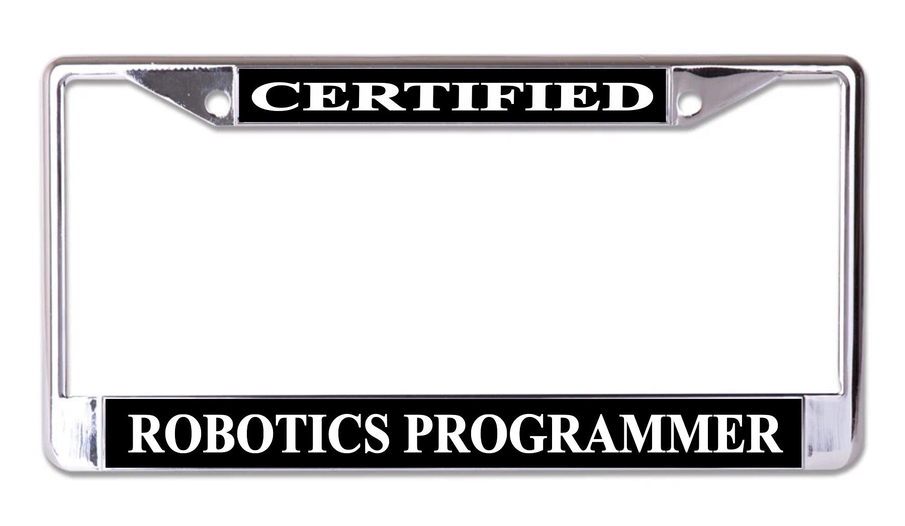Certified Robotics Programmer Chrome License Plate Frame – Auto License ...