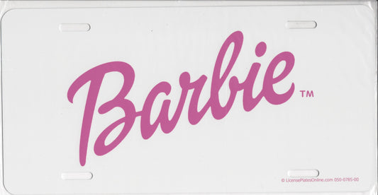 Barbie On White Photo License Plate