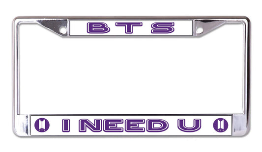 BTS I Need You K-Pop Chrome License Plate Frame