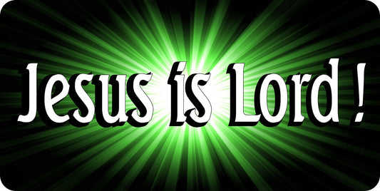 Jesus Is Lord Green Photo License Plate