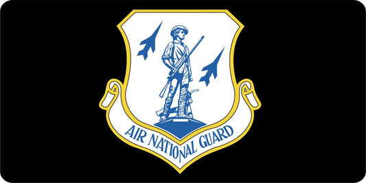 Air National Guard Black Photo License Plate