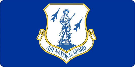 Air National Guard Blue Photo License Plate