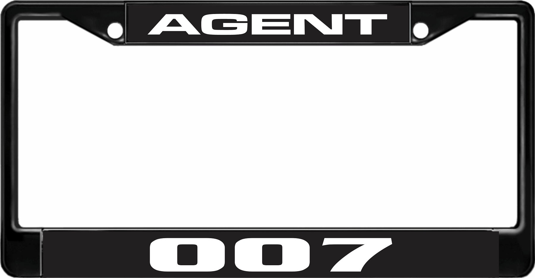 Agent 007 Black License Plate Frame – Auto License Plates Frames