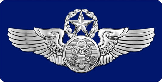 U. S. Air Force Chief Aircrew Chrome Wings Photo License Plate