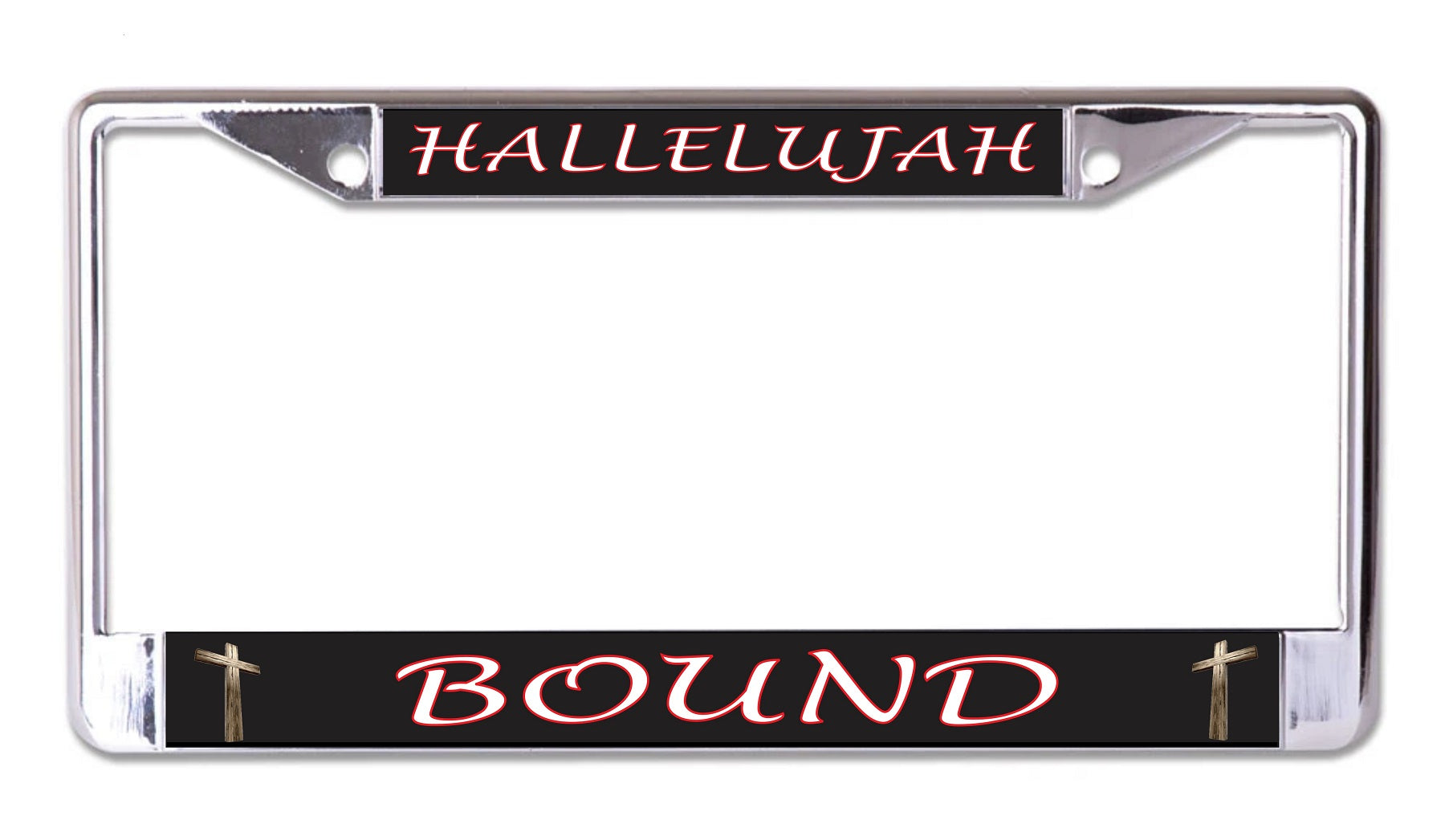 Hallelujah Bound Chrome License Plate Frame