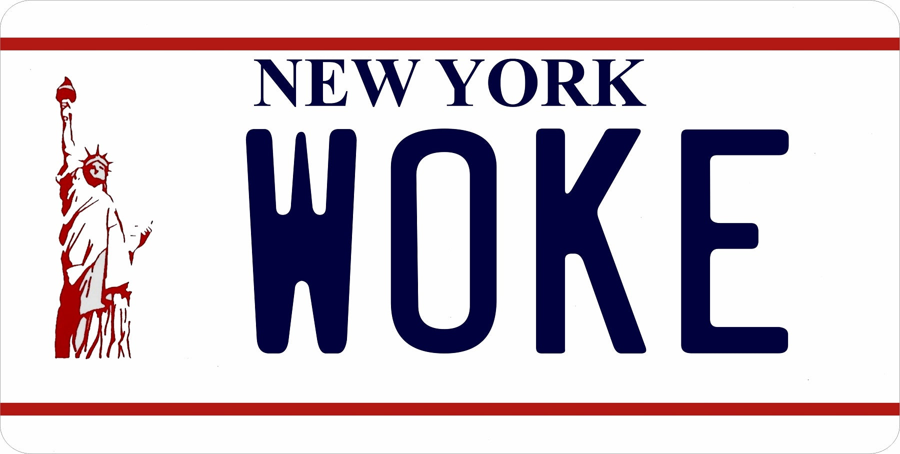 Woke New York Photo License Plate