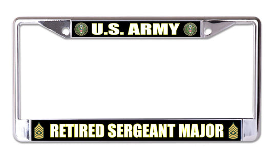 U.S. Army Retired Sergeant Major Chrome License Plate Frame