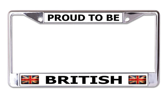 Proud To Be British Chrome License Plate Frame