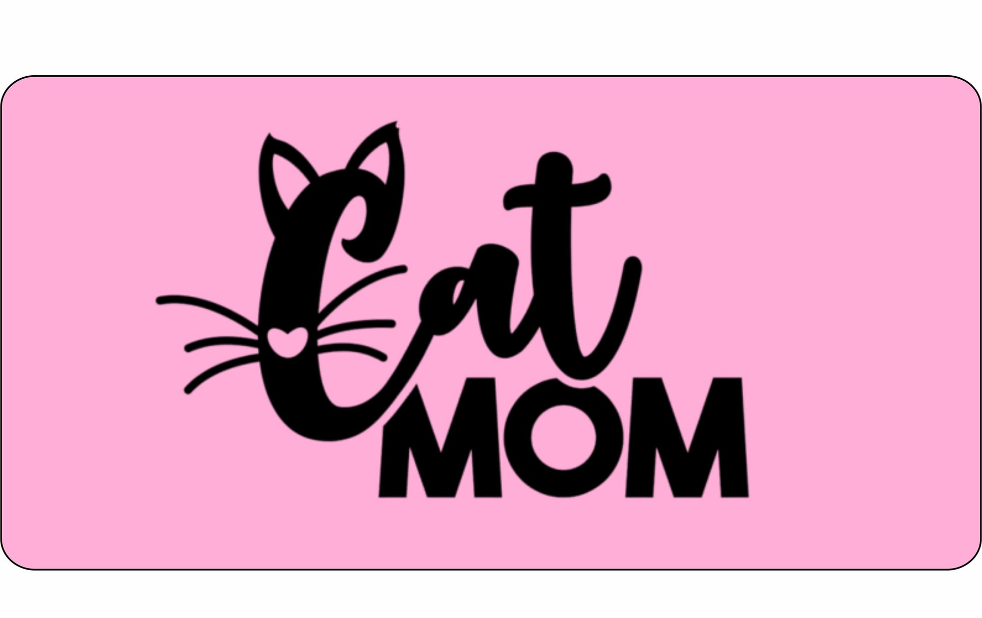 Cat Mom On Pink Photo License Plate