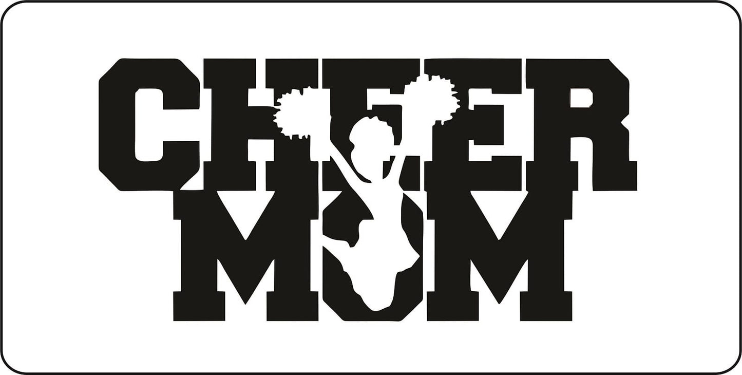 Cheer Mom #3 On White Photo License Plate