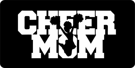 Cheer Mom #3 On Black Photo License Plate