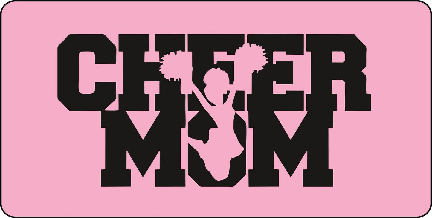 Cheer Mom #3 On Pink Photo License Plate