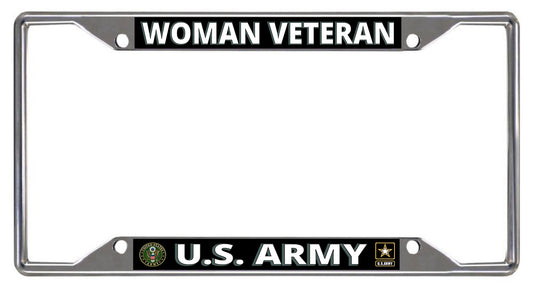 U.S. Army Woman Veteran Every State Chrome License Plate Frame