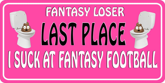 Fantasy Football Loser Last Place Pink Photo License Plate