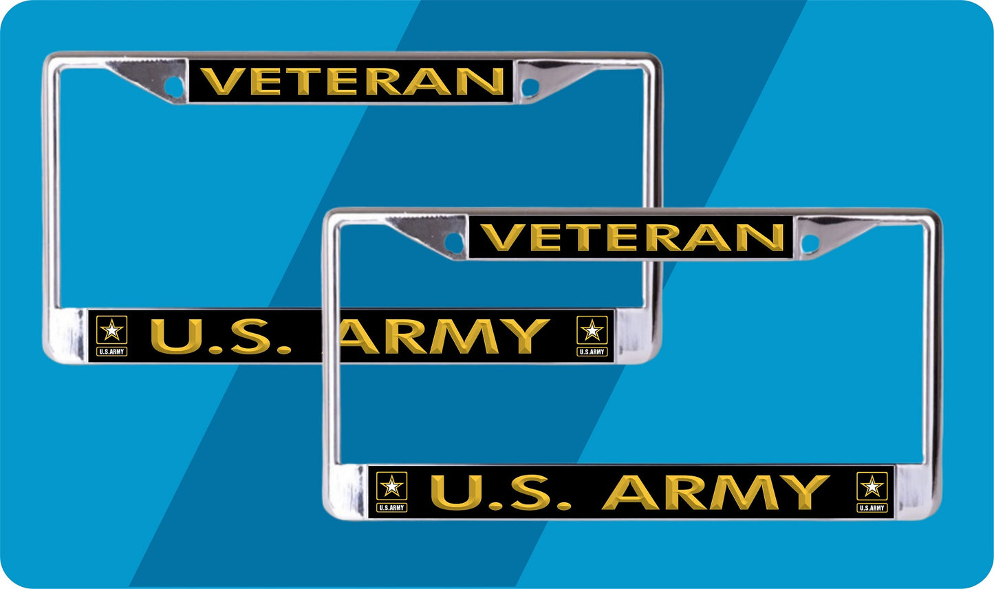 U.S. Army Veteran License Plate Frame 2 Pack