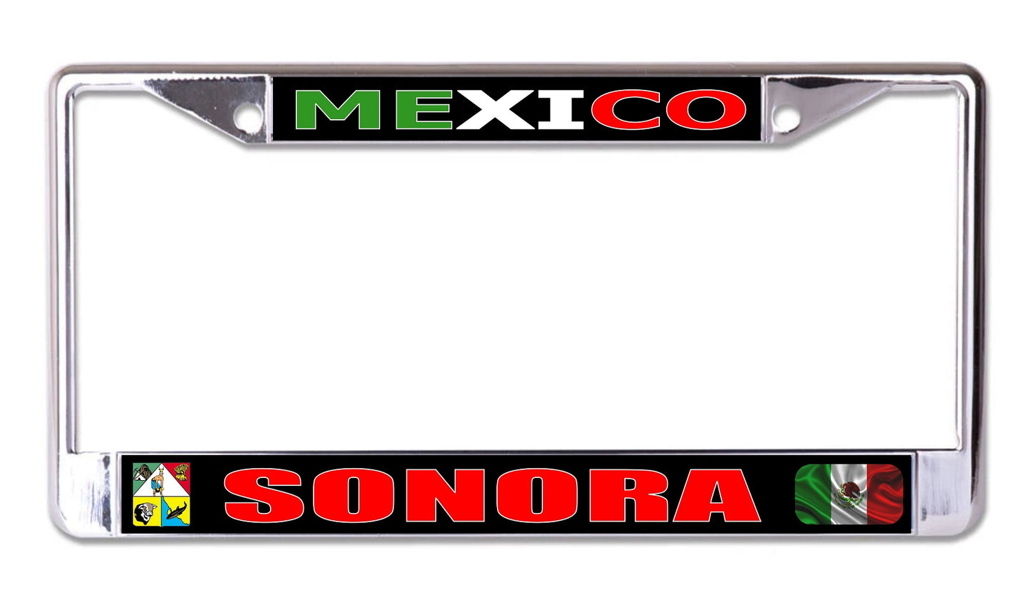 Mexico Sonora Chrome License Plate Frame