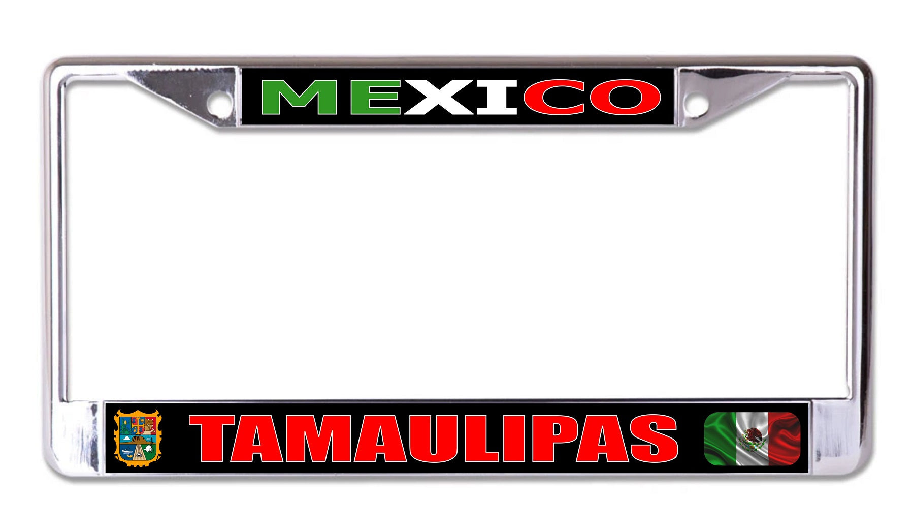 Mexico Tamaulipas Chrome License Plate Frame