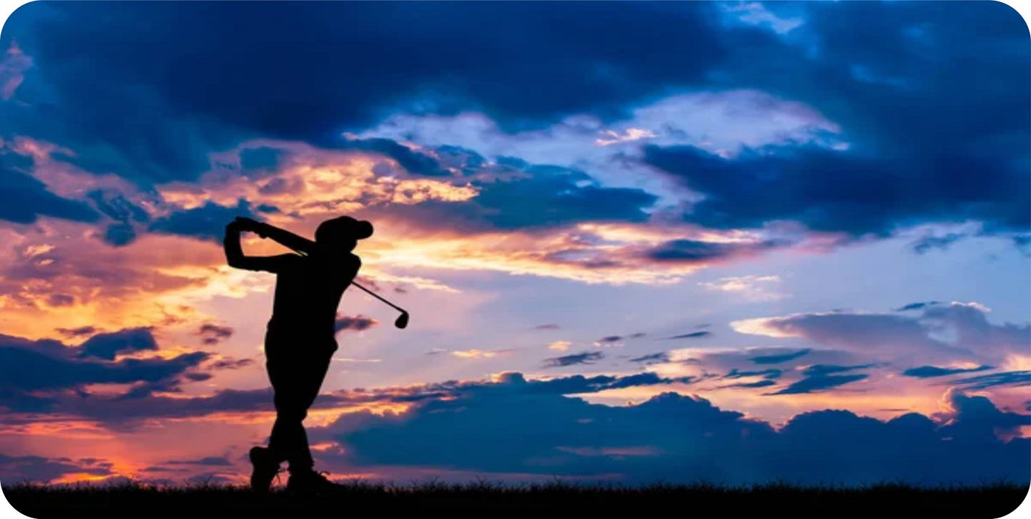 Golfer On Cloudy Day Photo License Plate