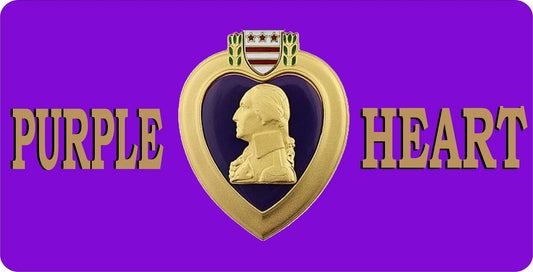 Purple Heart Photo License Plate