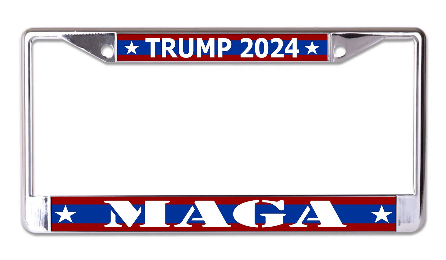 Trump 2024 MAGA #1 Chrome License Plate Frame