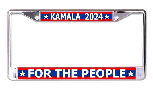 Kamala 2024 For The People Chrome License Plate Frame