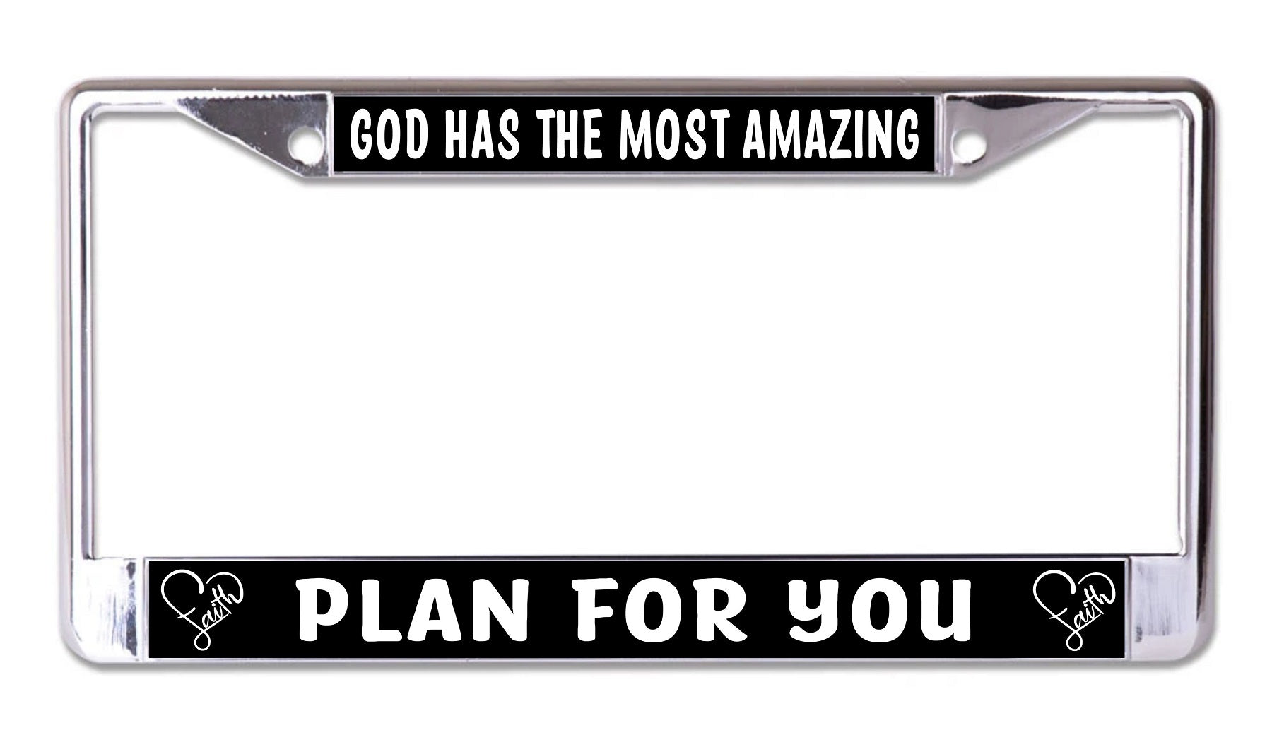 God Has The Most Amazing Plan For You Chrome License Plate Frame