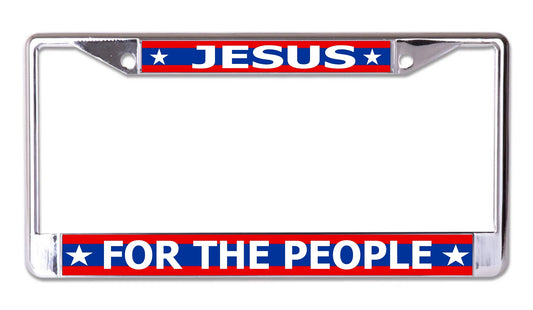 Jesus For The People Chrome License Plate Frame