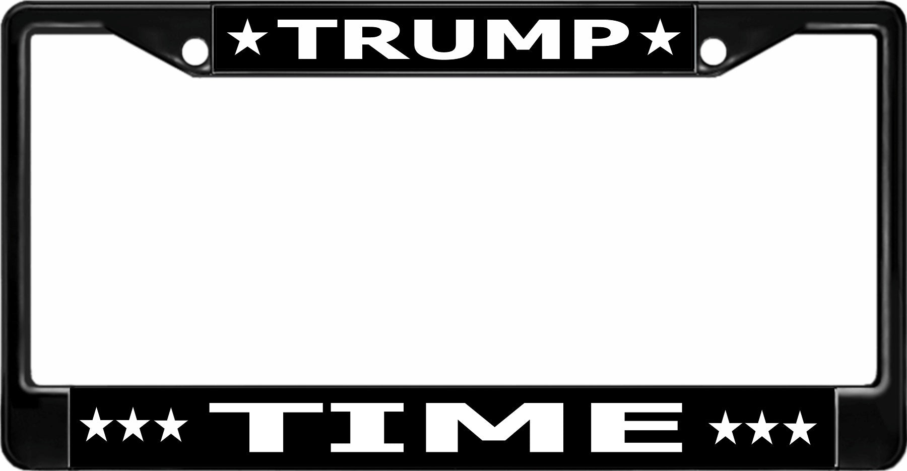 Trump Time Black License Plate Frame