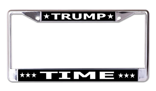 Trump Time Chrome License Plate Frame