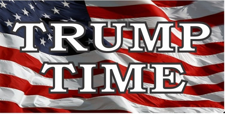 Trump Time On U.S. Flag Photo License Plate
