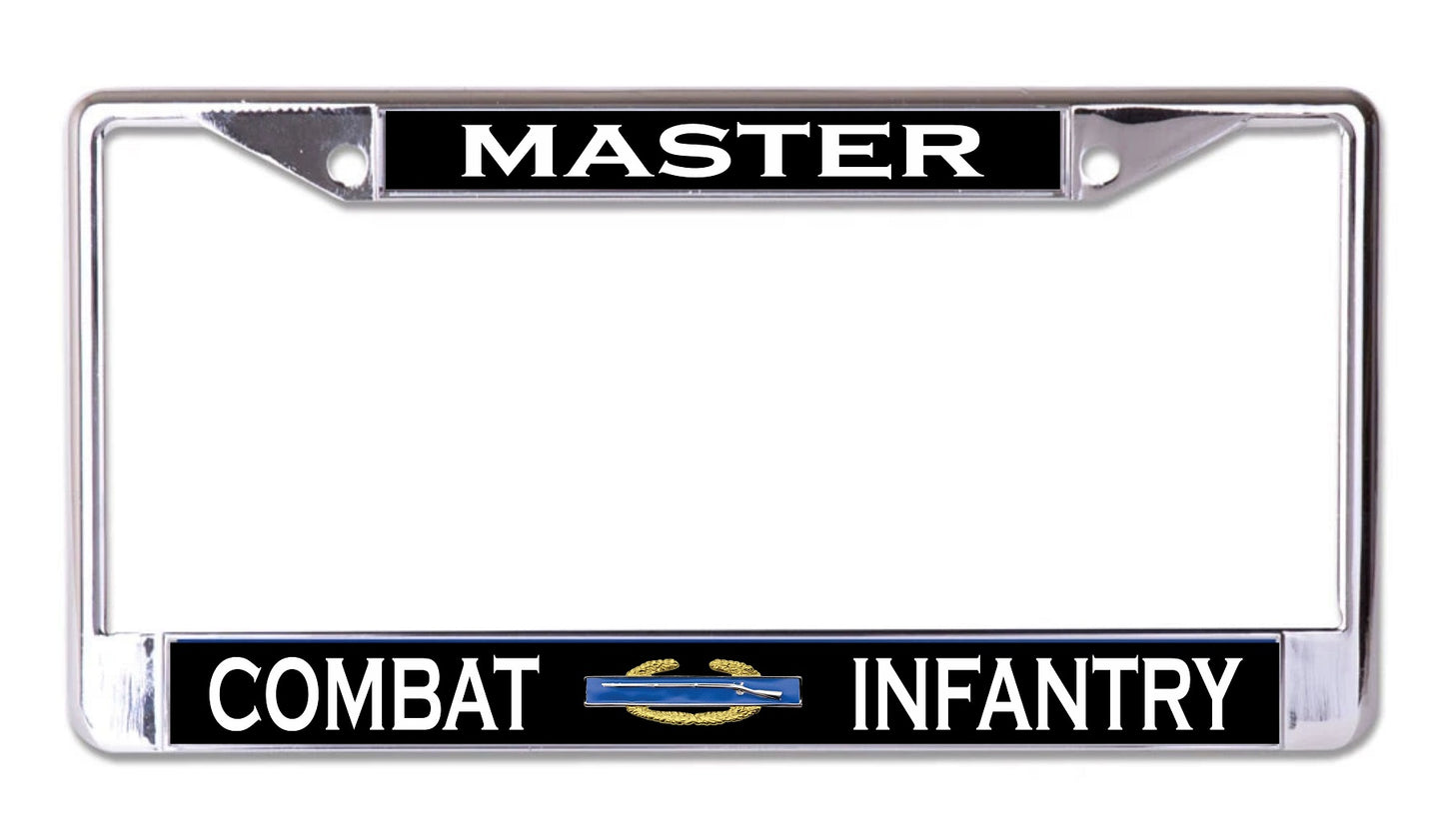 Master Combat Infantry Chrome License Plate Frame