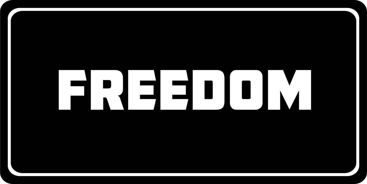 Freedom On Black Metal License Plate